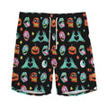 Halloween Zombie Pattern Print Men's Athletic Shorts