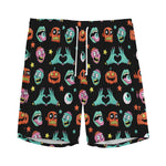 Halloween Zombie Pattern Print Men's Sports Shorts