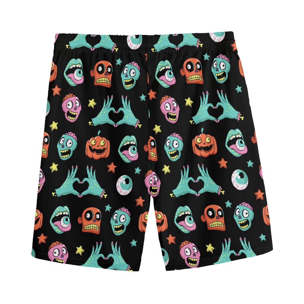 Halloween Zombie Pattern Print Men's Sports Shorts