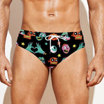 Halloween Zombie Pattern Print Men's Swim Briefs