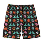 Halloween Zombie Pattern Print Men's Swim Trunks