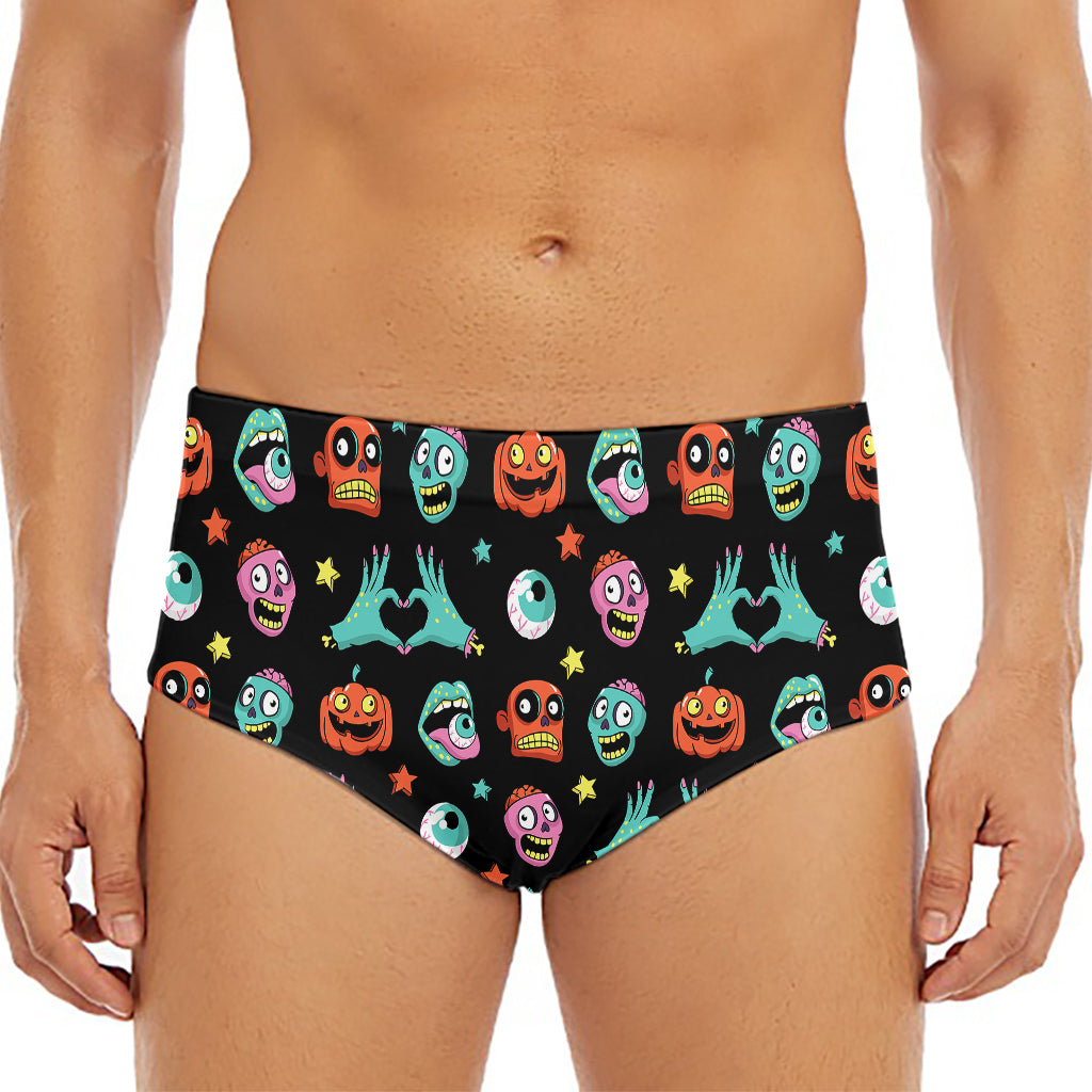 Halloween Zombie Pattern Print Men's Triangle Swim Briefs