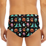 Halloween Zombie Pattern Print Men's Triangle Swim Briefs