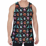 Halloween Zombie Pattern Print Men's Velvet Tank Top