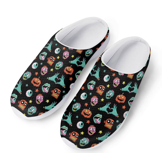 Halloween Zombie Pattern Print Mesh Casual Shoes