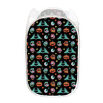 Halloween Zombie Pattern Print Mesh Laundry Hamper
