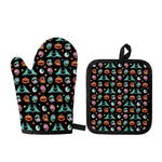 Halloween Zombie Pattern Print Oven Mitt And Pot Holder Set
