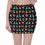 Halloween Zombie Pattern Print Pencil Mini Skirt