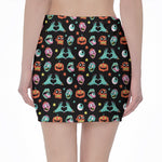 Halloween Zombie Pattern Print Pencil Mini Skirt