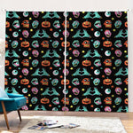 Halloween Zombie Pattern Print Pencil Pleat Curtains