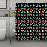 Halloween Zombie Pattern Print Polyester Shower Curtain