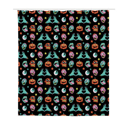 Halloween Zombie Pattern Print Polyester Shower Curtain