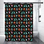 Halloween Zombie Pattern Print Premium Shower Curtain