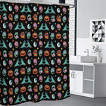 Halloween Zombie Pattern Print Premium Shower Curtain