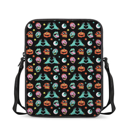 Halloween Zombie Pattern Print Rectangular Crossbody Bag
