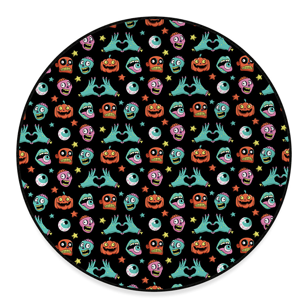 Halloween Zombie Pattern Print Round Floor Mat