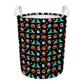 Halloween Zombie Pattern Print Round Laundry Basket