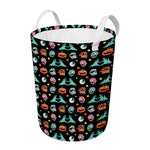 Halloween Zombie Pattern Print Round Laundry Basket