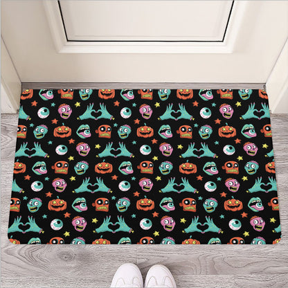Halloween Zombie Pattern Print Rubber Doormat
