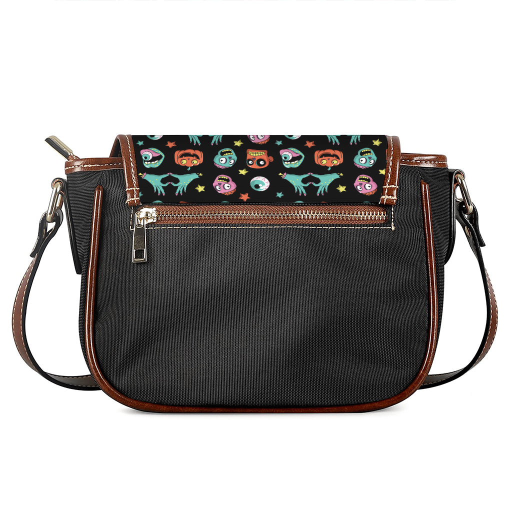 Halloween Zombie Pattern Print Saddle Bag