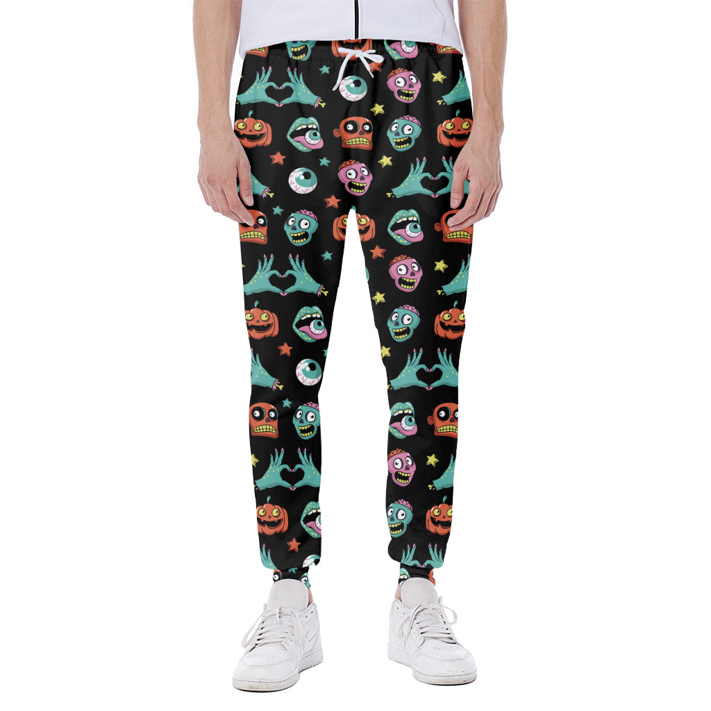 Halloween Zombie Pattern Print Scuba Joggers