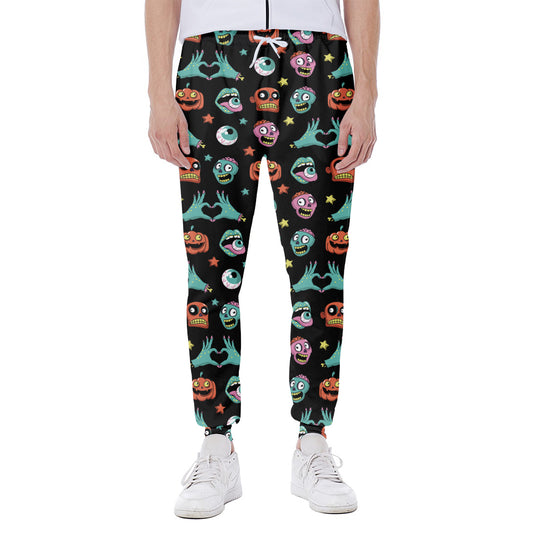Halloween Zombie Pattern Print Scuba Joggers