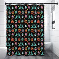 Halloween Zombie Pattern Print Shower Curtain
