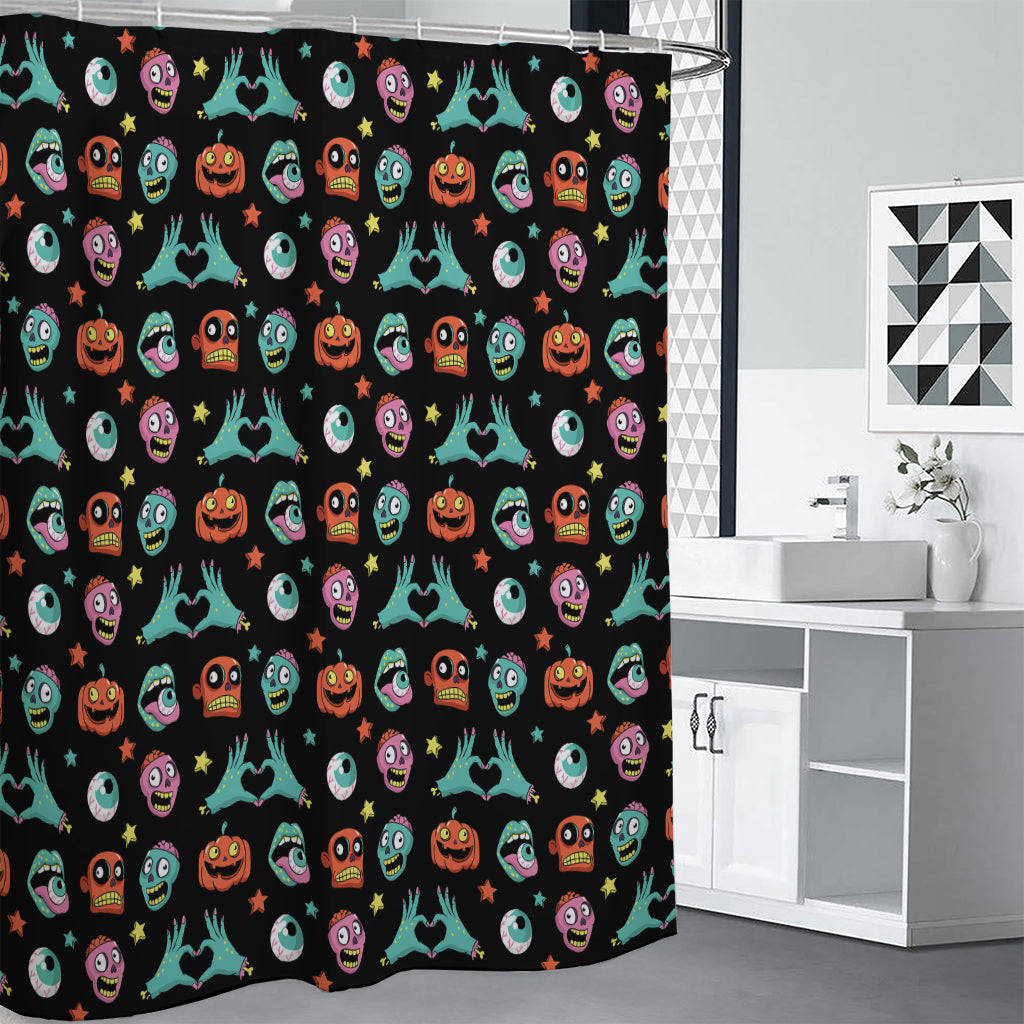 Halloween Zombie Pattern Print Shower Curtain