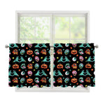 Halloween Zombie Pattern Print Tier Curtains