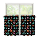 Halloween Zombie Pattern Print Tier Curtains