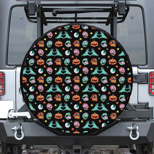 Halloween Zombie Pattern Print Tire Cover