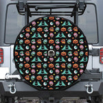 Halloween Zombie Pattern Print Tire Cover With Camera Hole