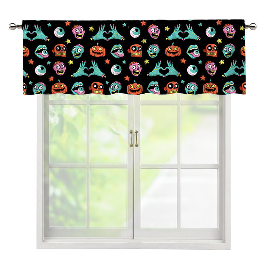 Halloween Zombie Pattern Print Window Valance