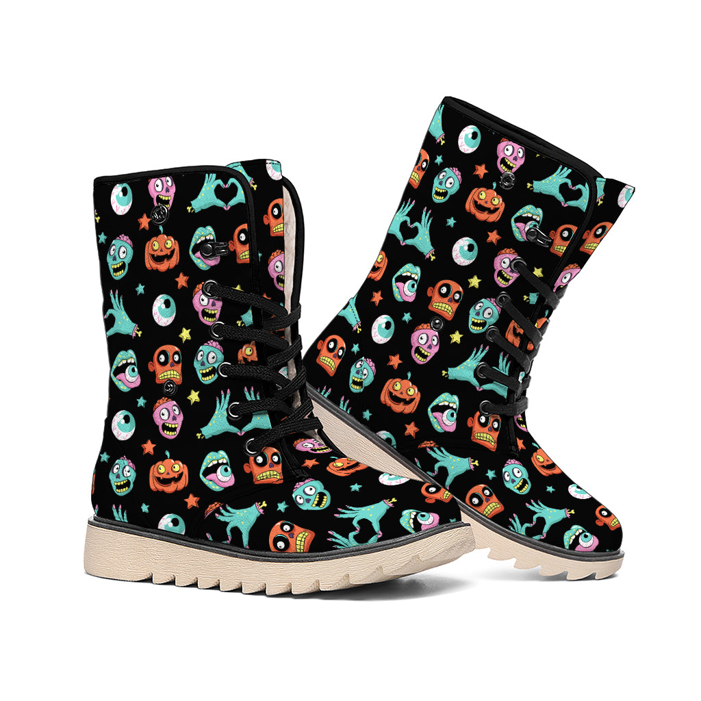 Halloween Zombie Pattern Print Winter Boots