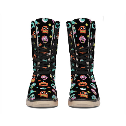 Halloween Zombie Pattern Print Winter Boots
