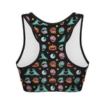 Halloween Zombie Pattern Print Women's Sports Bra