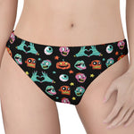 Halloween Zombie Pattern Print Women's Thong