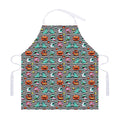 Halloween Zombie Striped Pattern Print Adjustable Apron