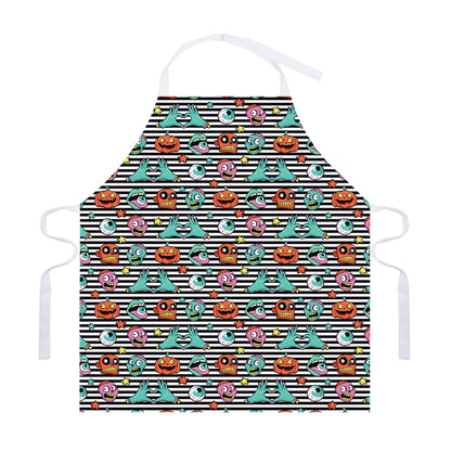 Halloween Zombie Striped Pattern Print Adjustable Apron