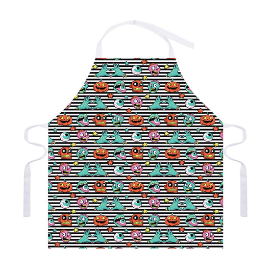 Halloween Zombie Striped Pattern Print Adjustable Apron