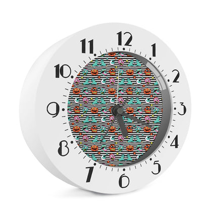 Halloween Zombie Striped Pattern Print Alarm Clock