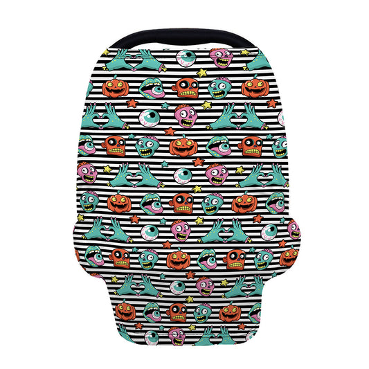 Halloween Zombie Striped Pattern Print Baby Seat Cover