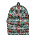 Halloween Zombie Striped Pattern Print School Backpack