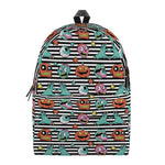 Halloween Zombie Striped Pattern Print Backpack