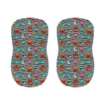 Halloween Zombie Striped Pattern Print Bar Stool Covers