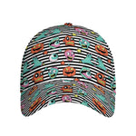 Halloween Zombie Striped Pattern Print Baseball Cap