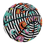 Halloween Zombie Striped Pattern Print Basketball