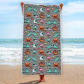Halloween Zombie Striped Pattern Print Beach Towel