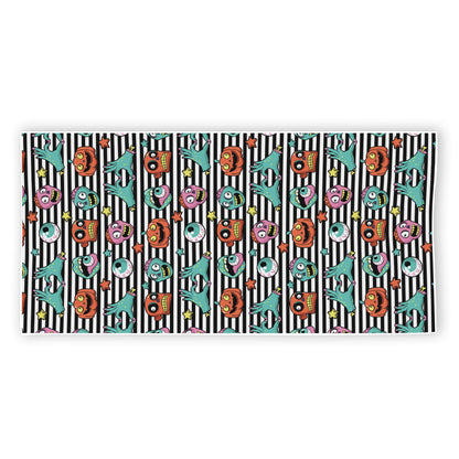 Halloween Zombie Striped Pattern Print Beach Towel