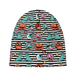 Halloween Zombie Striped Pattern Print Beanie